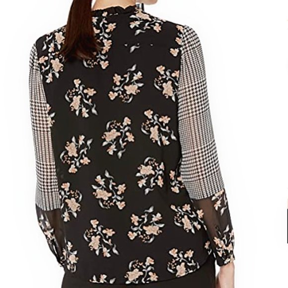 NWT! Calvin Klein Mixed Media Patchwork Blouse Large - Picture 2 of 7